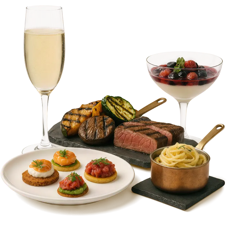 Hochzeitsmenüs und ‑buffets